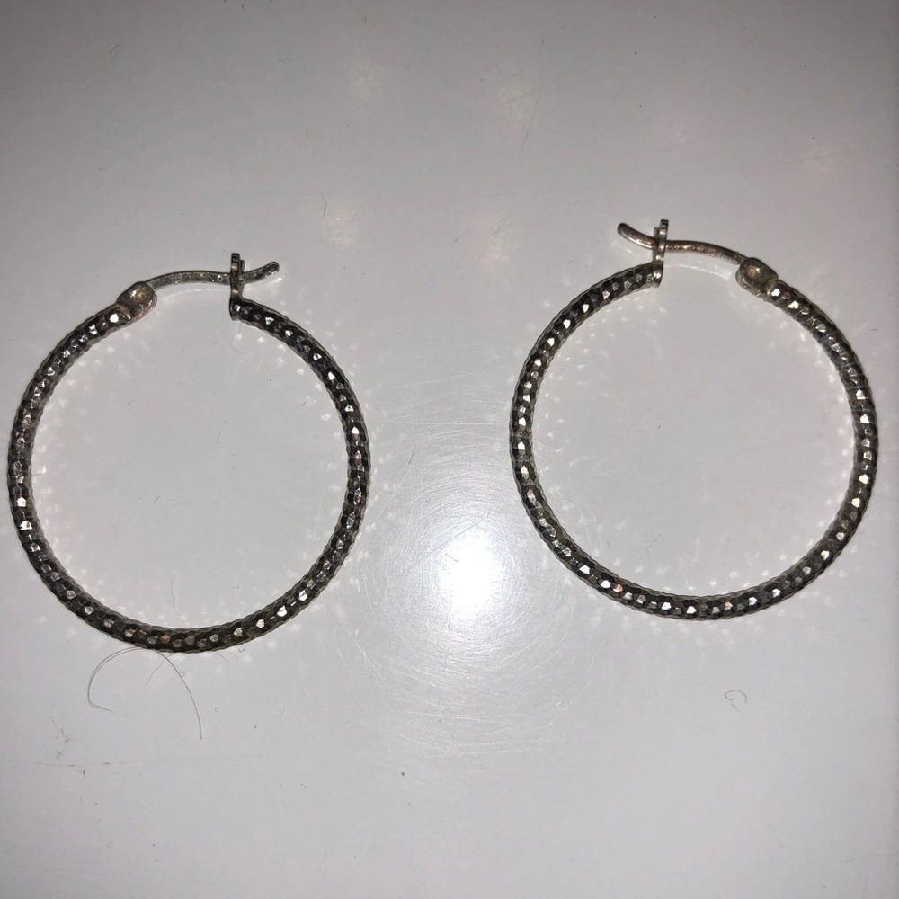 Silver hoop earrings